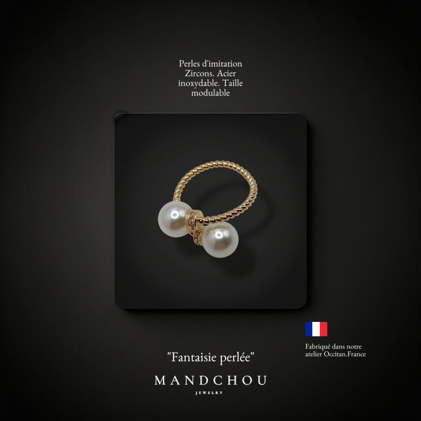 Bague: "Fantaisie perlée"
