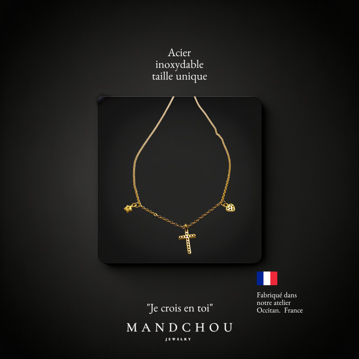 Collier chaine: "Je crois en toi"