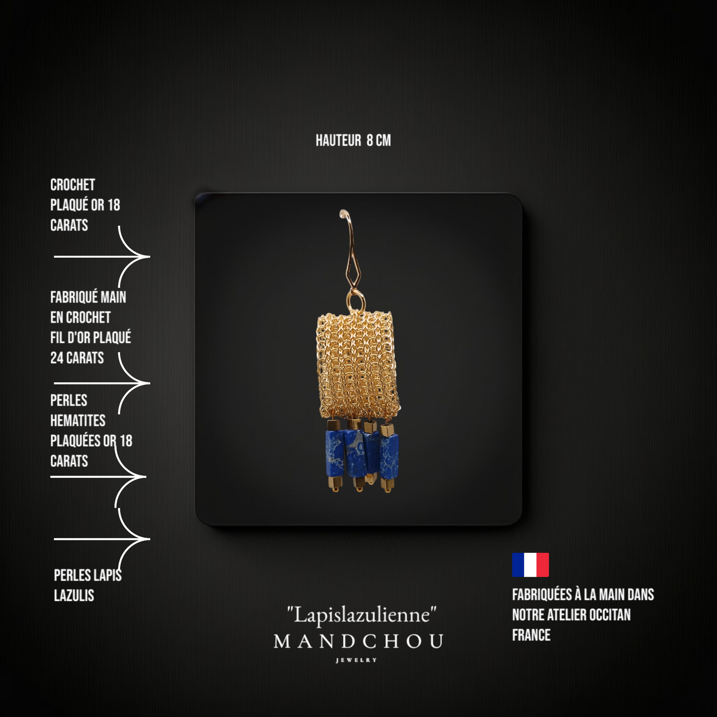 Boucles d'oreilles "Lapislazulienne"