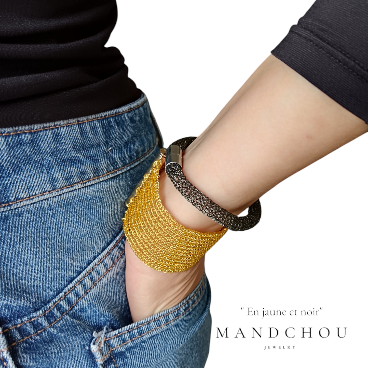 Bracelets "En noir et jaune"