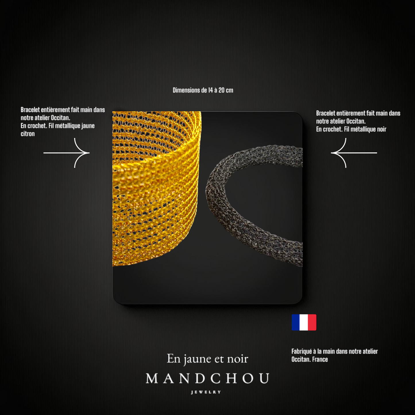 Bracelets "En noir et jaune"