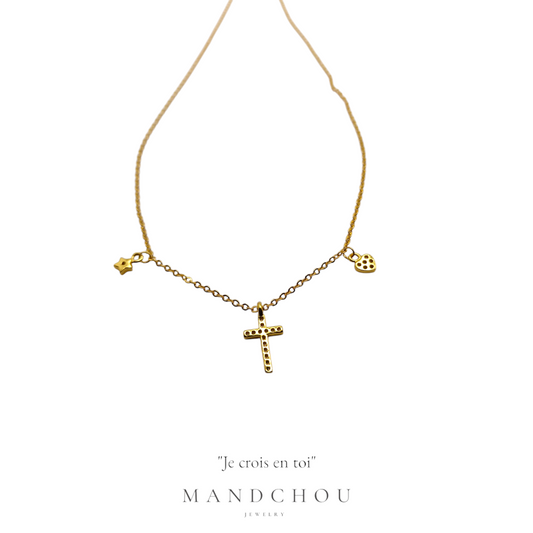 Collier chaine: "Je crois en toi"